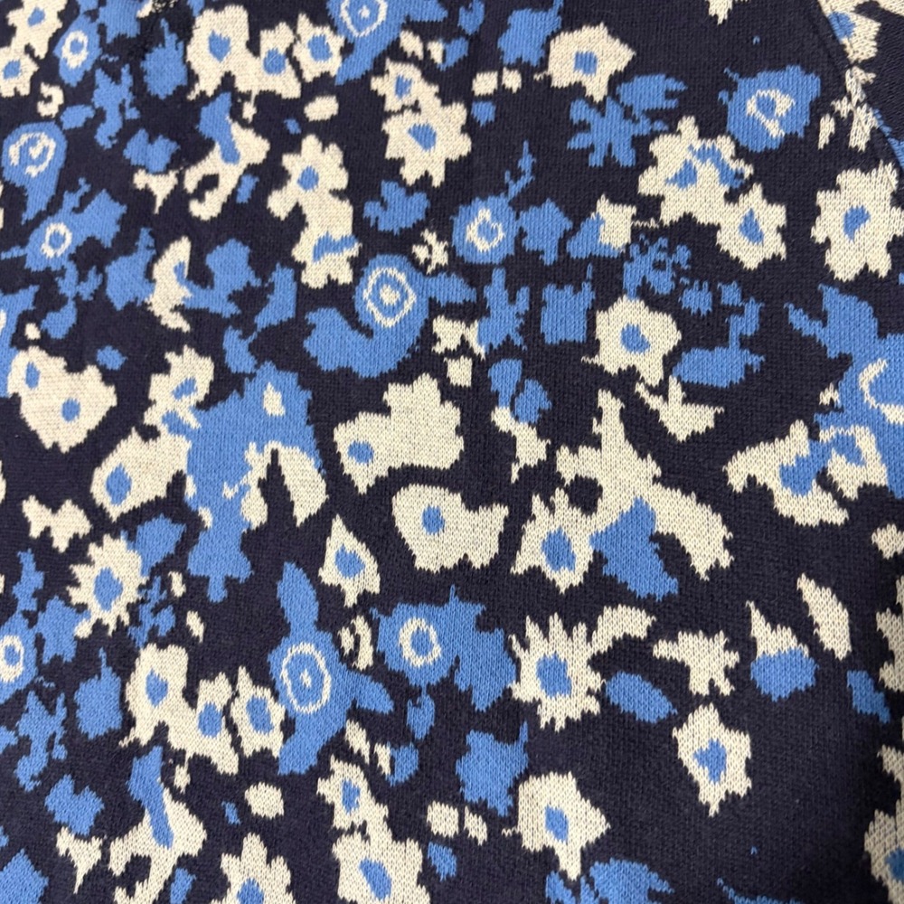 PRPS Short Sleeve Knit Streetwear Mens L Blue Floral Camo Side Zip Designer Bold - Picture 2 of 8